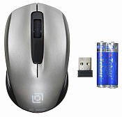Мышь Оклик 475MW черный/серый оптическая (1000dpi) беспроводная USB для ноутбука (3but)