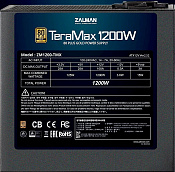 Блок питания Zalman ATX 1200W ZM1200-TMX 80+ gold (24+4+4pin) APFC 120mm fan 12xSATA Cab Manag RTL