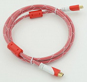 Кабель аудио-видео HDMI (m)/HDMI (m) 1.8м. феррит.кольца Позолоченные контакты красный